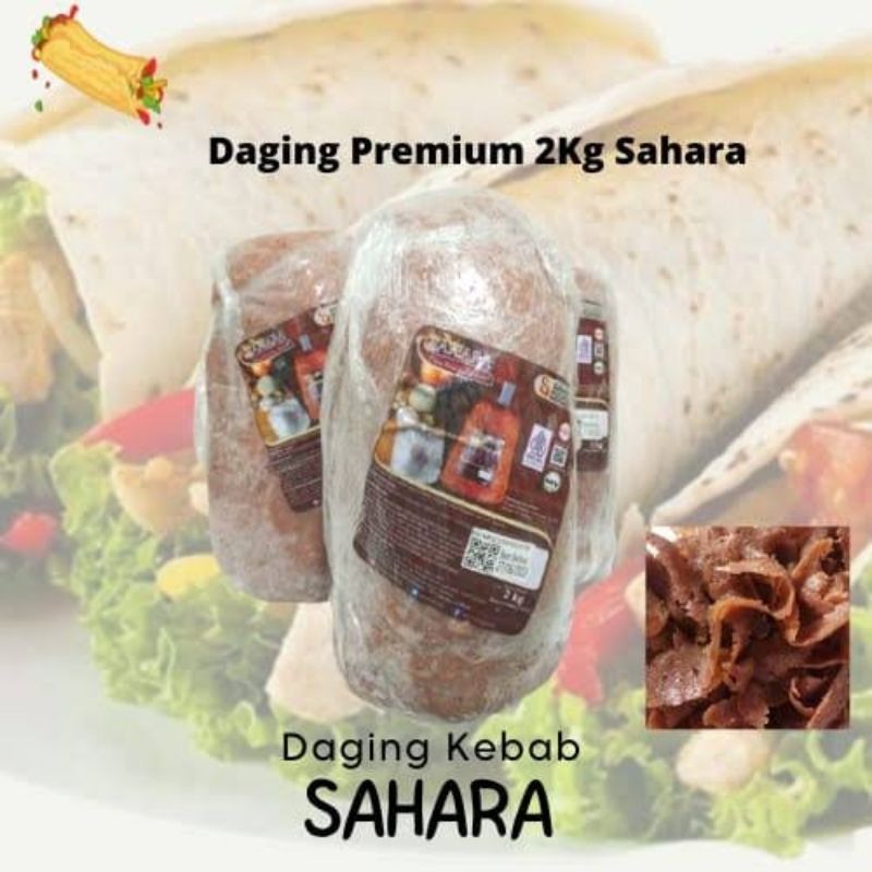 Sahara Daging Kebab Sapi Premium 2 kg tanpa tiang (Frozen Food)