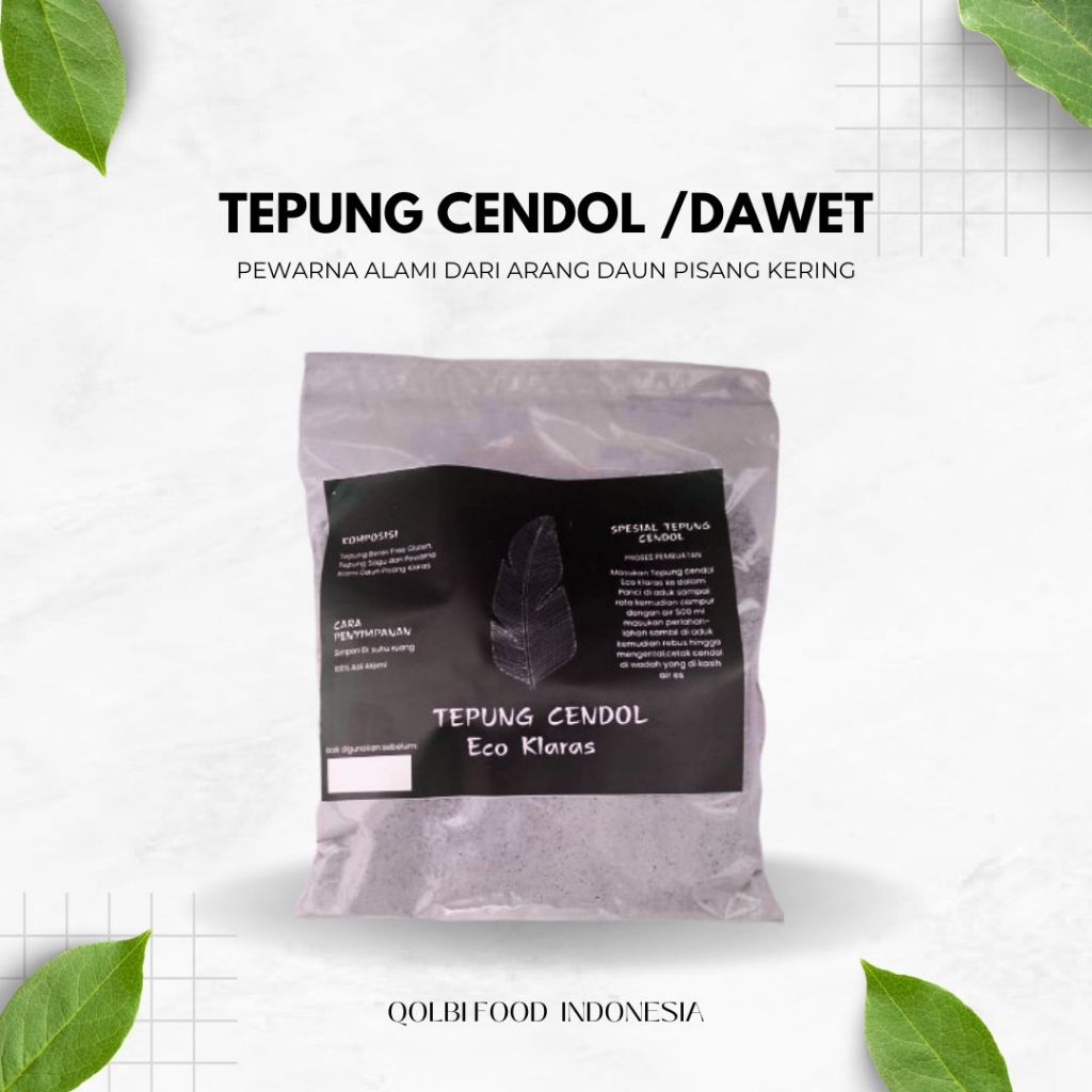 Tepung Cendol dawet Instan Gluten Free menggunakan pewarna alami