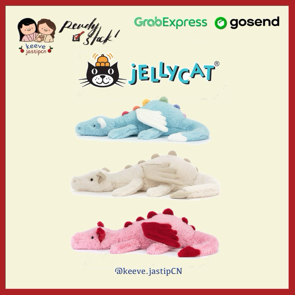 <READY STOCK> JELLYCAT LONDON ORIGINAL AMUSEABLE DRAGON