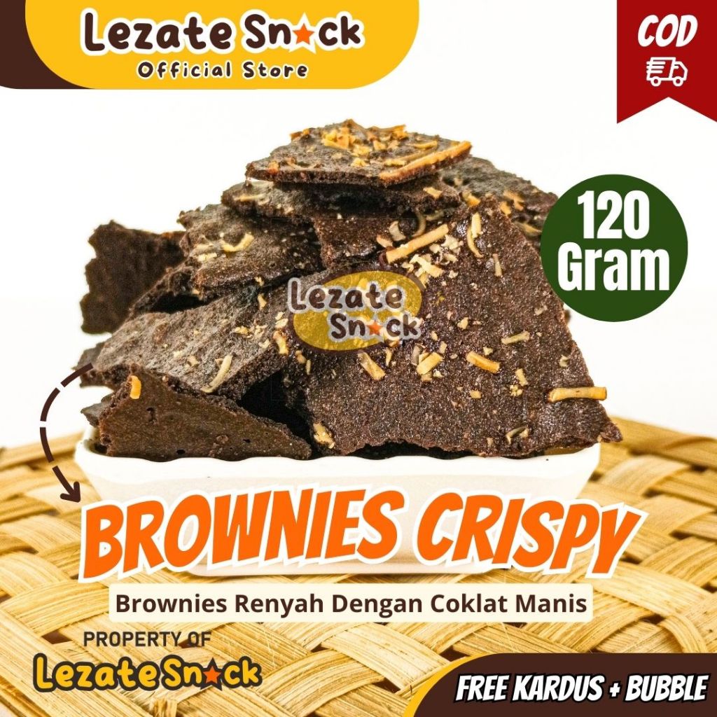 Kue Brownies Kering 120GR Crispy Renyah Manis Enak / Bronis Brownis Kering Crispy Kiloan Amanda Pang