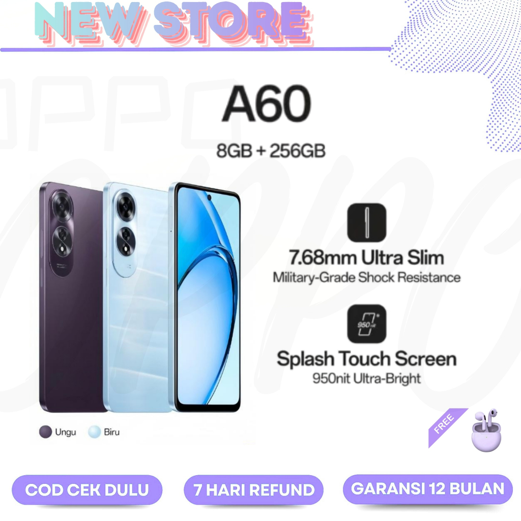 [Bekas] [Seperti baru 99%] Smartphone Bisa COD HP A60 5G NFC - RAM 8GB & 256GB Bergaransi 1 Tahun