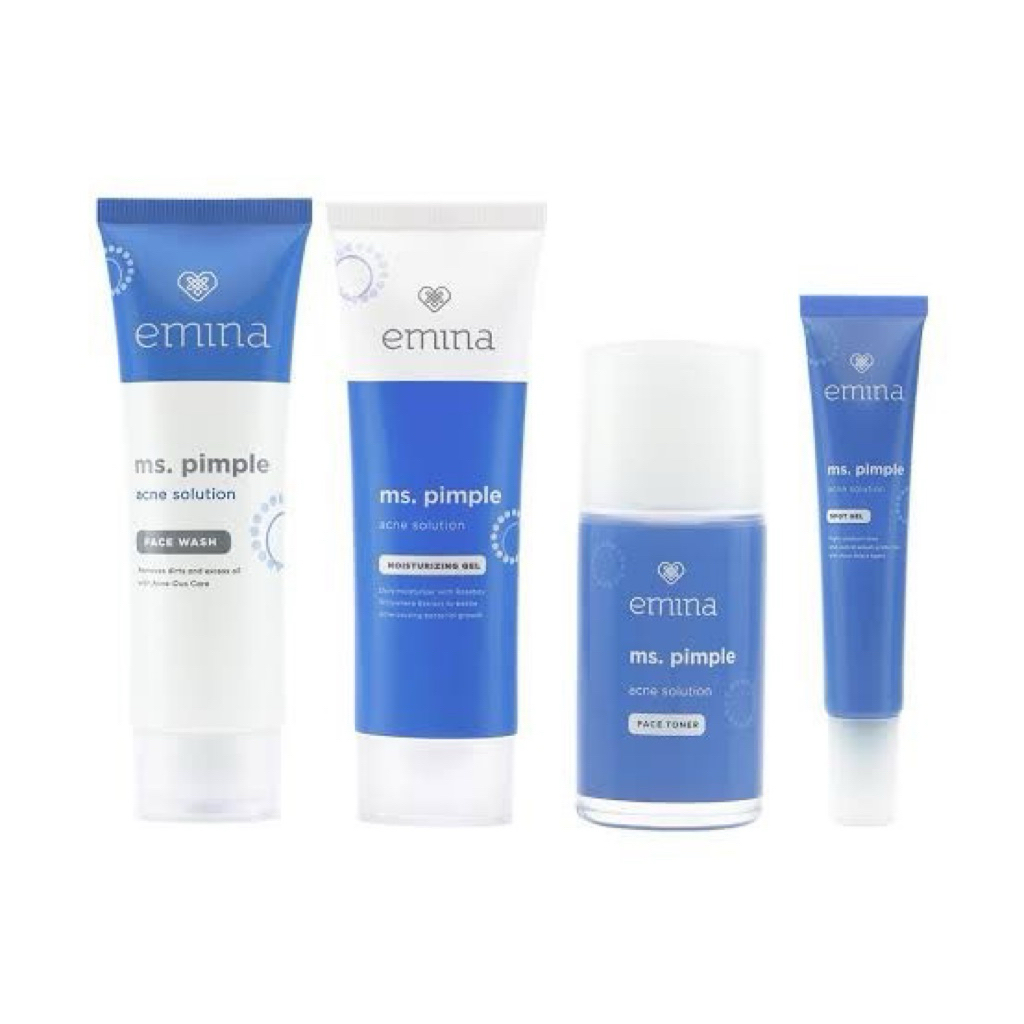 EMINA MS PIMPLE Acne Solution Set - Emina Ms Pimple Serum - Emina Ms Pimple Calming Gel - Emina Ms P