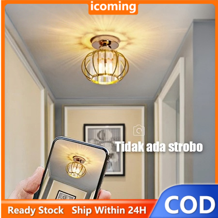 Arale Home | Lampu kristal plafon rumah Lampu ceiling kristal modern crystal round ceiling lamp untu
