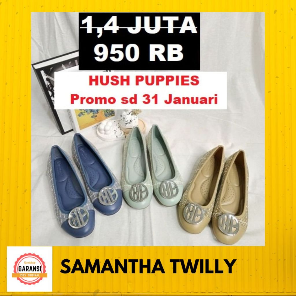 Sepatu flat Hush Puppies Wanita seri SAMANTHA TWILLY HushPuppies ORIGINAL 100%