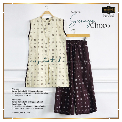 Set Tunik Batik Jumputan Cotton Seraya Wanita Allsize Bawahan Celana Svj Setelan Outfit