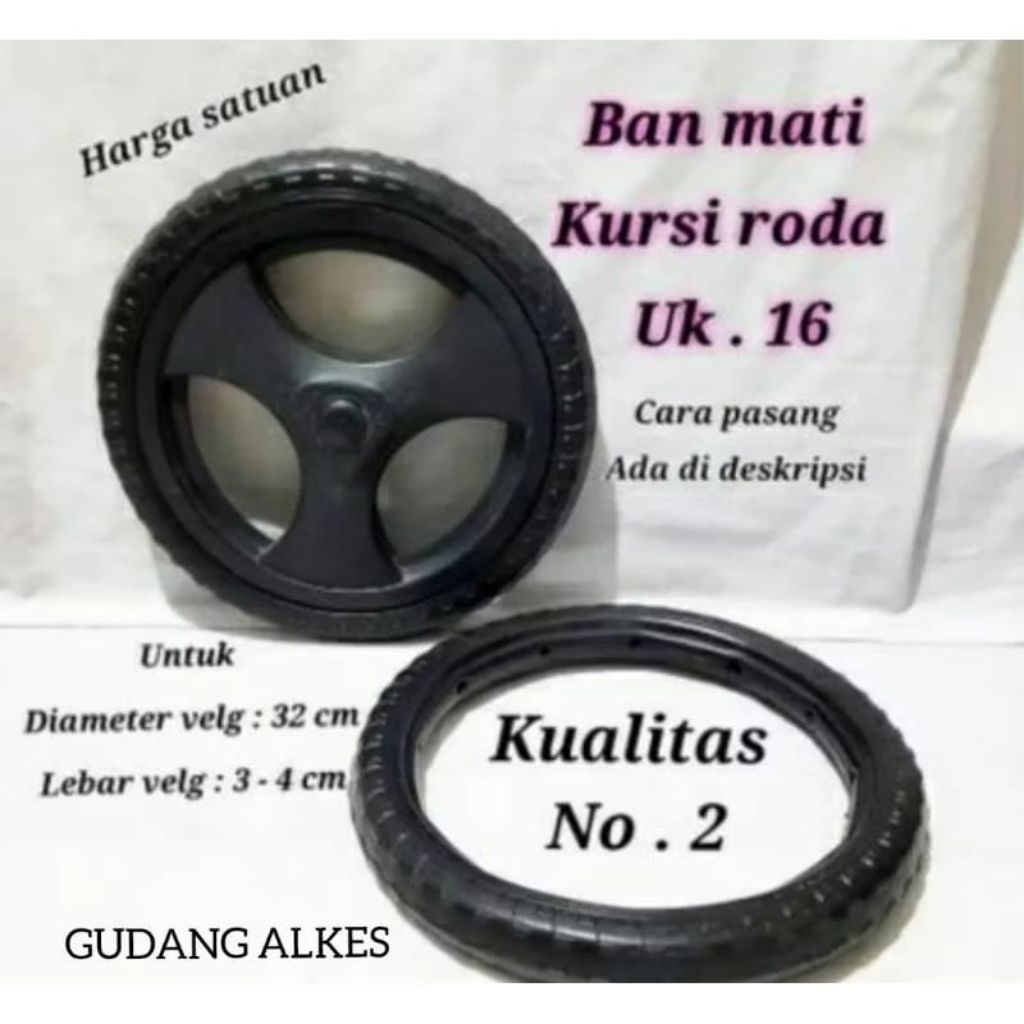 Ban kursi roda travel ukuran 16 × 1.3/8