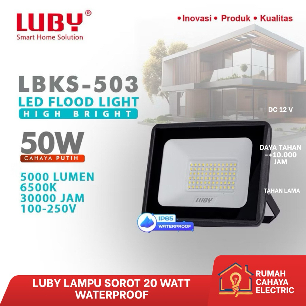 LUBY LAMPU SOROT LED 50 WATT | LBKS-503 | WATERPROOF