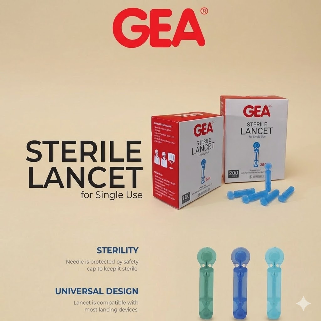 GEA Blood Lancet 28G Isi 100 / Blood Lancet 28G Gea isi 100pcs / Jarum Pen Lancet Untuk Cek Darah