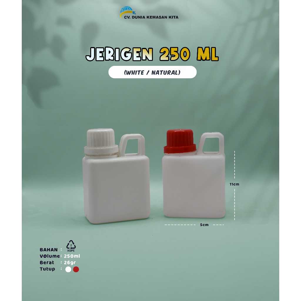 Jerigen plastik 250 ml isi - Putih/Bening 1 PACK isi 150 pcs  - Jerigen Madu