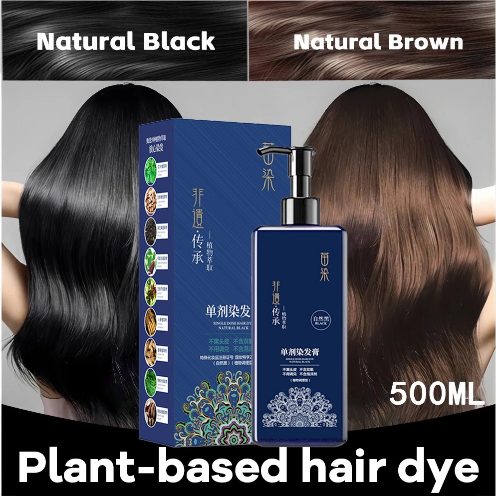 Semir rambut hitam tahan lama cat rambut hitam Pewarna Rambut Cepat Tanpa Bleaching Hair Color pikok