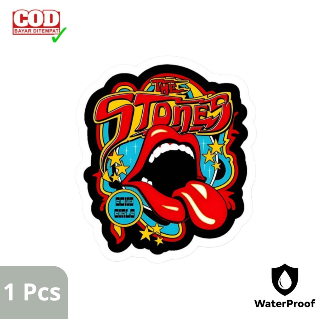 Stiker Vinyl Glossy Rolling Stones ( 1 Pcs ) - Tahan Air, Anti Gores, Resolusi Tinggi