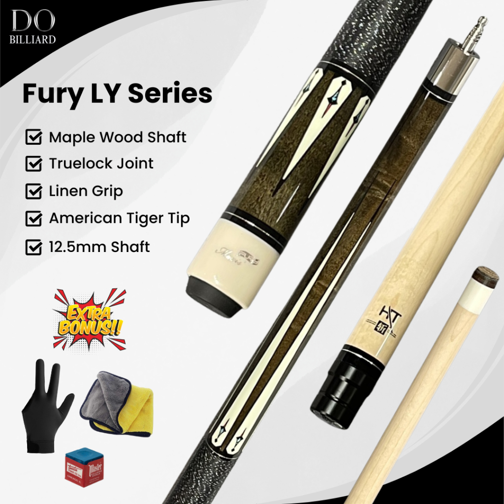 Stick Billiard FURY LY SERIES Linen Grip Low Deflection Maple Shaft / Stick Fury LY Series Original