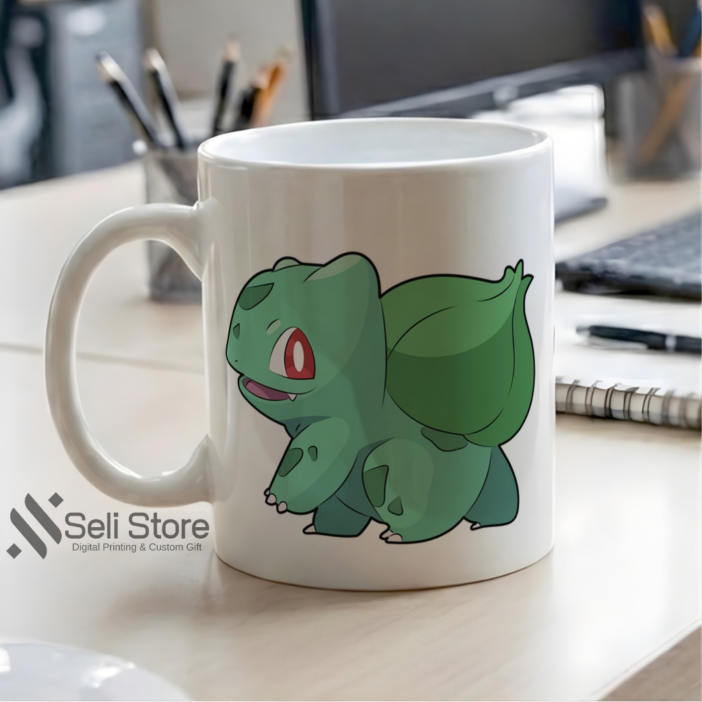 Gelas Mug Pokémon Series Full Karakter - Koleksi Mug Kopi Estetik Bulbasaur Charmander Pikachu