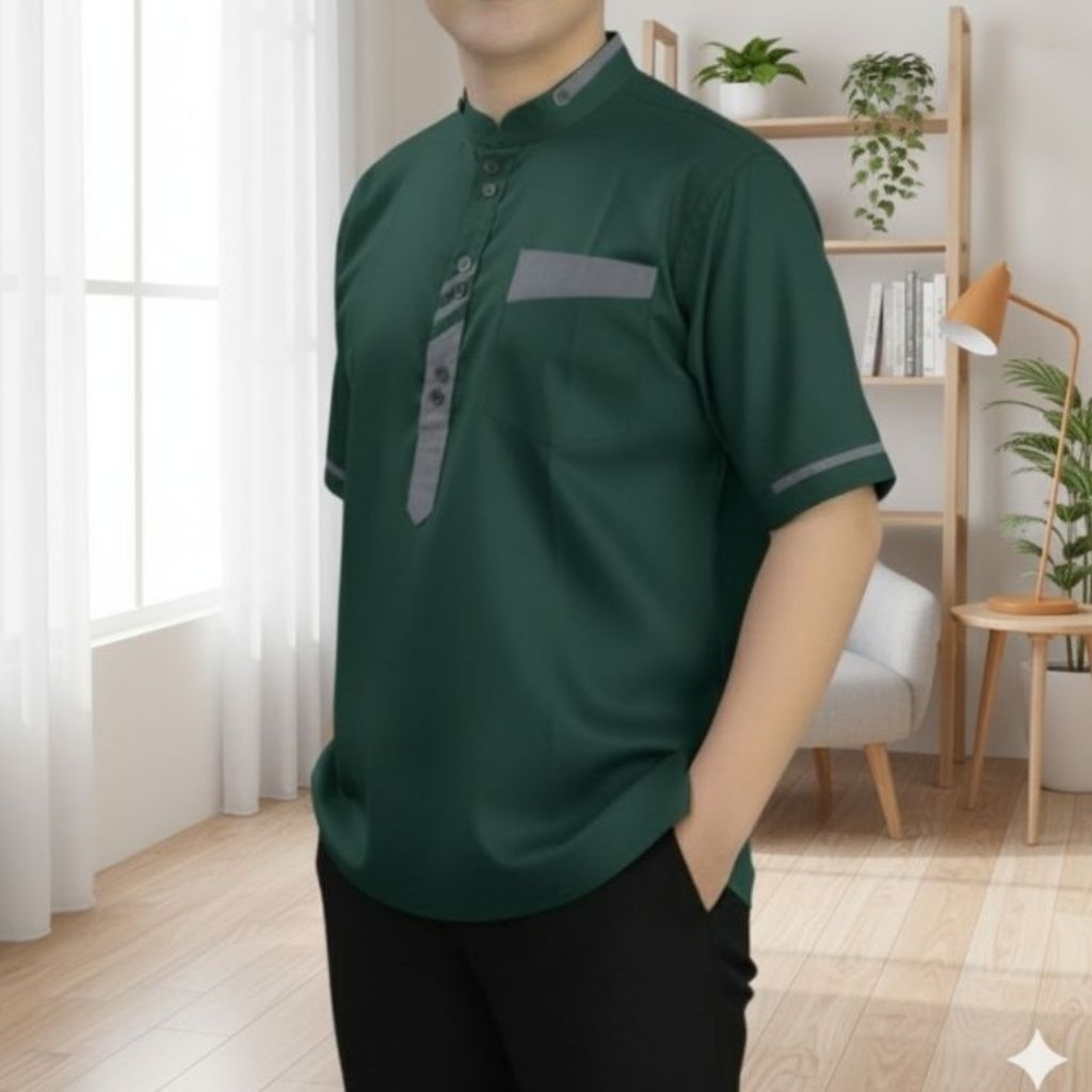 ABDI - BAJU KOKO KURTA KATUN TOYOBO PREMIUM M L XL XXL 3XL JUMBO AYAH BAPAK MUSLIM LEBARAN SERAGAMAN