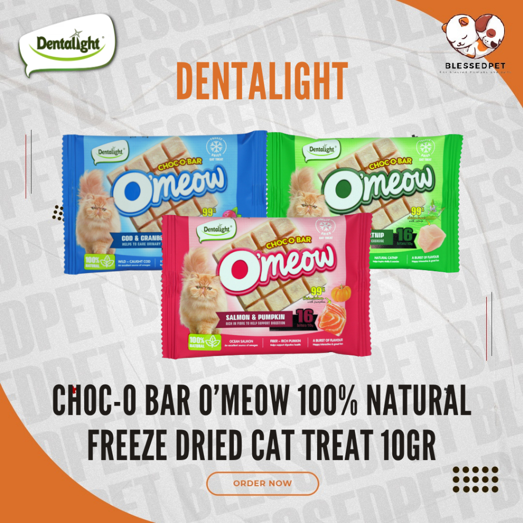 DENTALIGHT O'Meow Freeze Dried Cat Treats 100% Natural 10gr (16 bites)