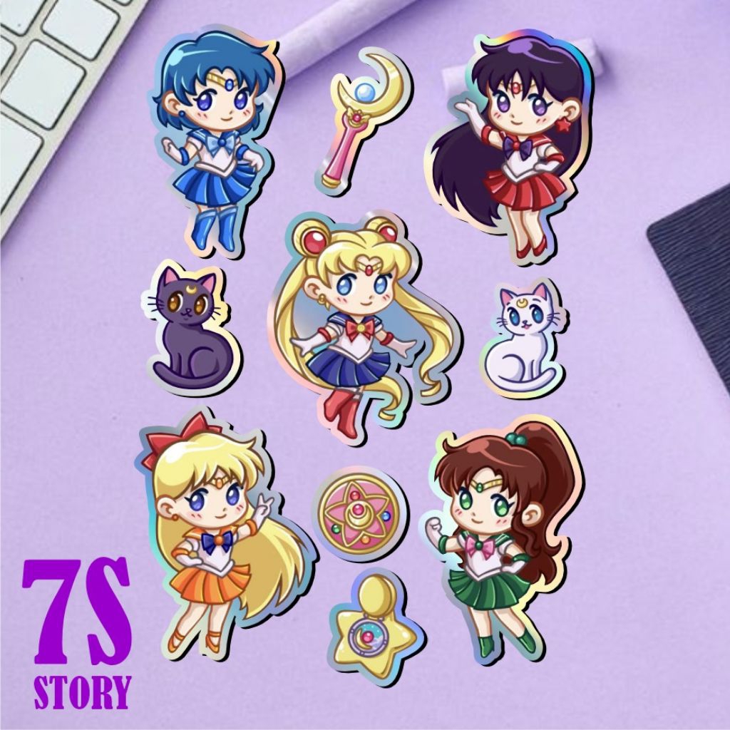 stiker sailor moon,stiker anak,stiker anak perempuan,stiker lucu,stiker hp,stiker helm,stiker tempel