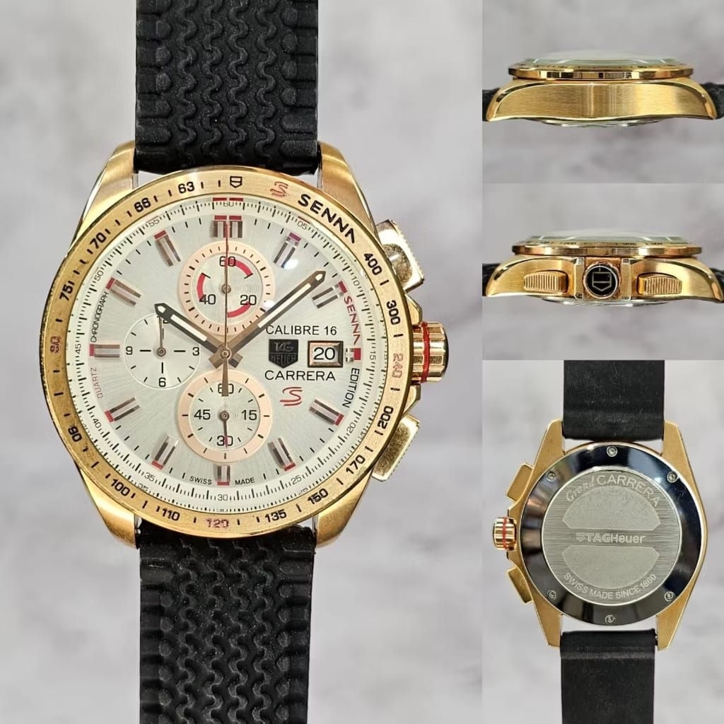 Jam Tangan  pria Calibre 16 - Edisi Spesial Emas dengan Desain Balap