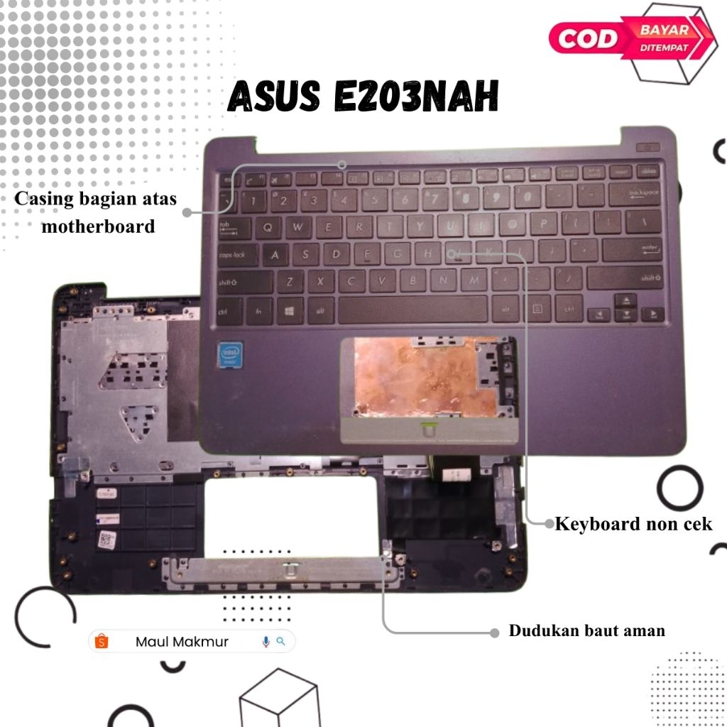 SECOND Casing Laptop Asus E203 E203NAH  | Casing C Bagian Atas Motherboard Laptop