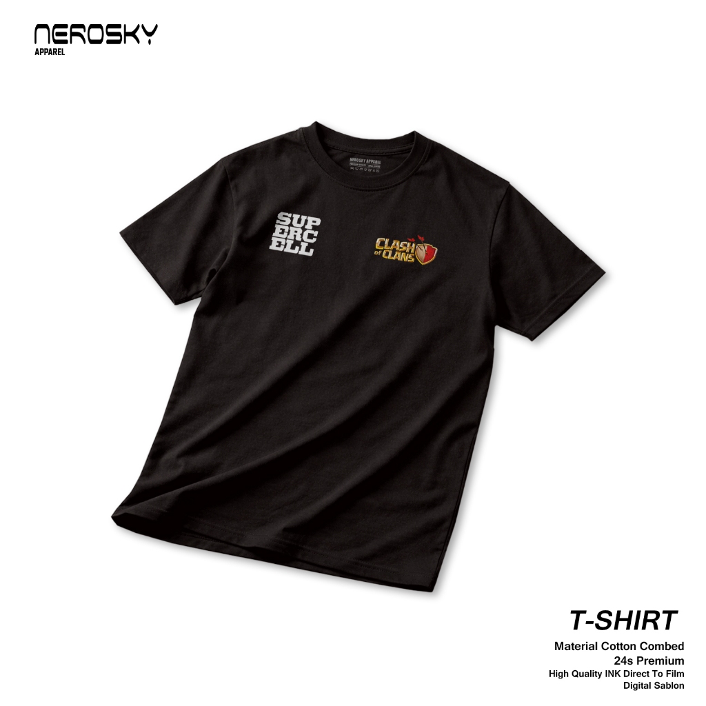 Kaos Clash Of Clans T-shirt 24s Premium Cotton Combed Tipe 16