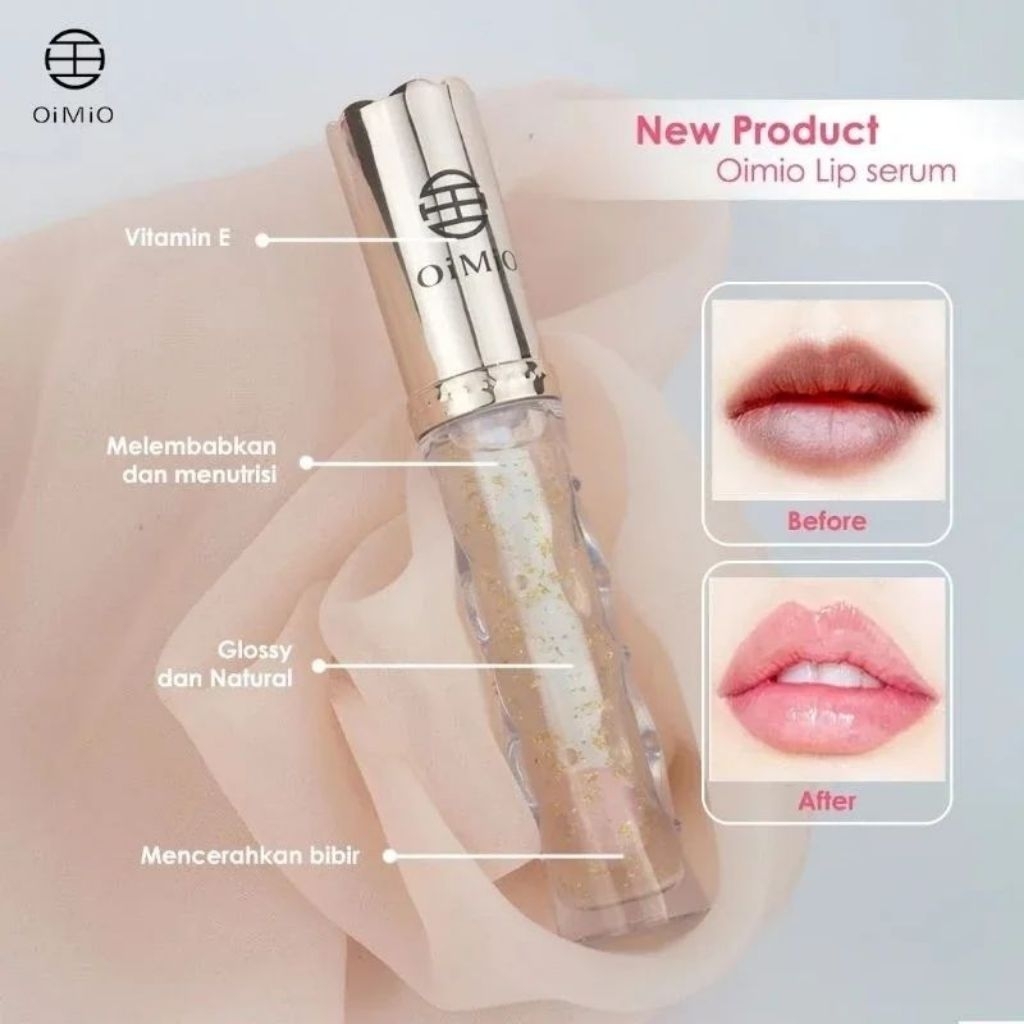 OIMIO LIP SERUM - Melembabkan dan mencerahkan bibir | berwarna pink ketika dipakai