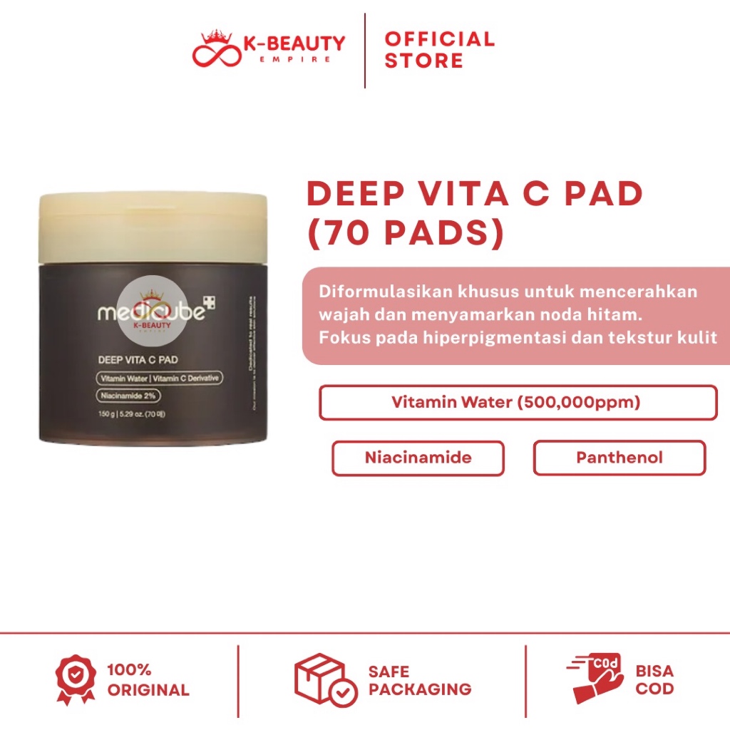 [100% ORI] READY STOK MEDICUBE DEEP VITA C PAD (70PADS)