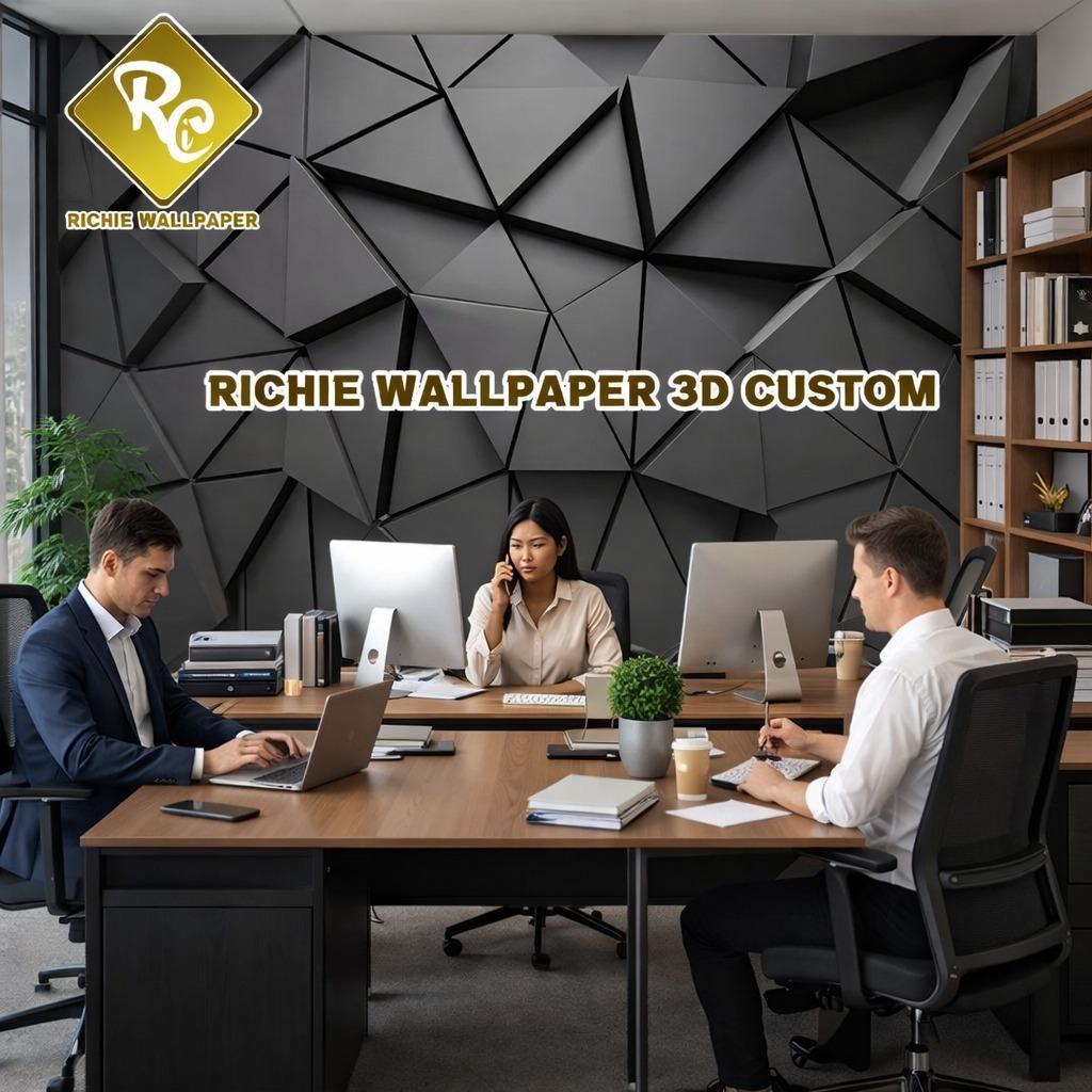 Wallpaper Custom 3D Premium | Wallpaper Dinding Ruang Tamu | Pattern Abstrak