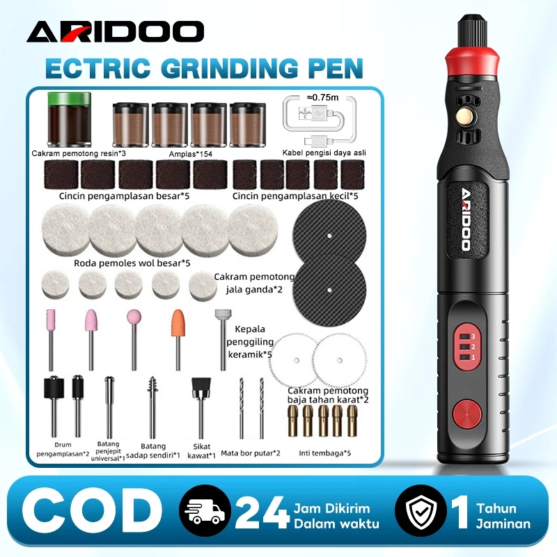 ARIDOO Bor Mini 12V DC 18000 RPM Mini Drill Electric Engraver Grinder Gerinda Electrik Listrik / Pen