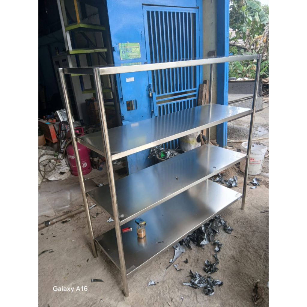 Rak 4  susun MBG / meja mbg stainless