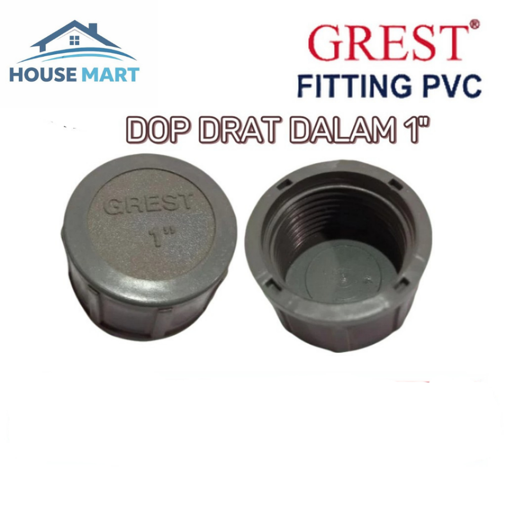 GREST DOP DRAT DALAM PVC 1"/ TUTUP PIPA PVC DRAT DALAM 1" FITTING PIPA PVC GREST