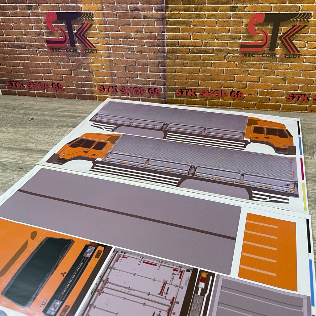 STKSHOP68 Pola Stiker Miniatur TRUK TRONTON MITSUBISHI FUSO Wingbox STD