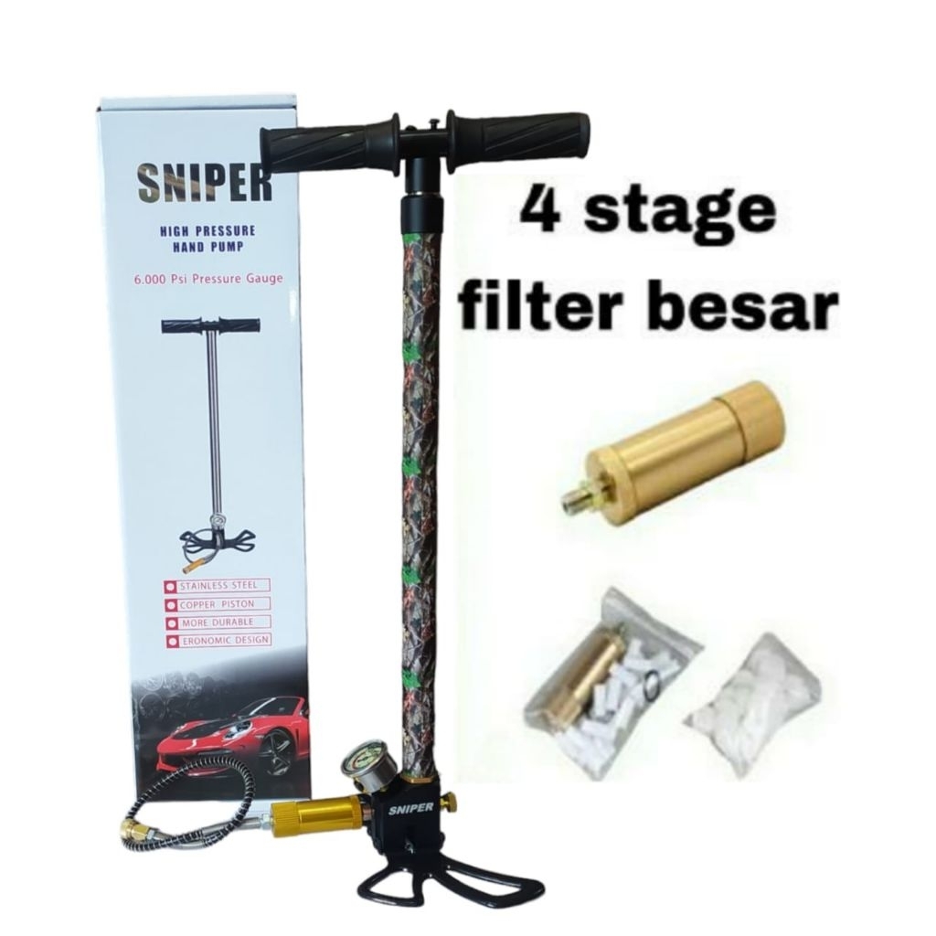 POMPA PCP 4 Stage 6000psi, POMPA PCP 4 Stage Kaki Lipat, POMPA PCP 4 STAGE 6000 PSI Kaki Lipat Kupu-