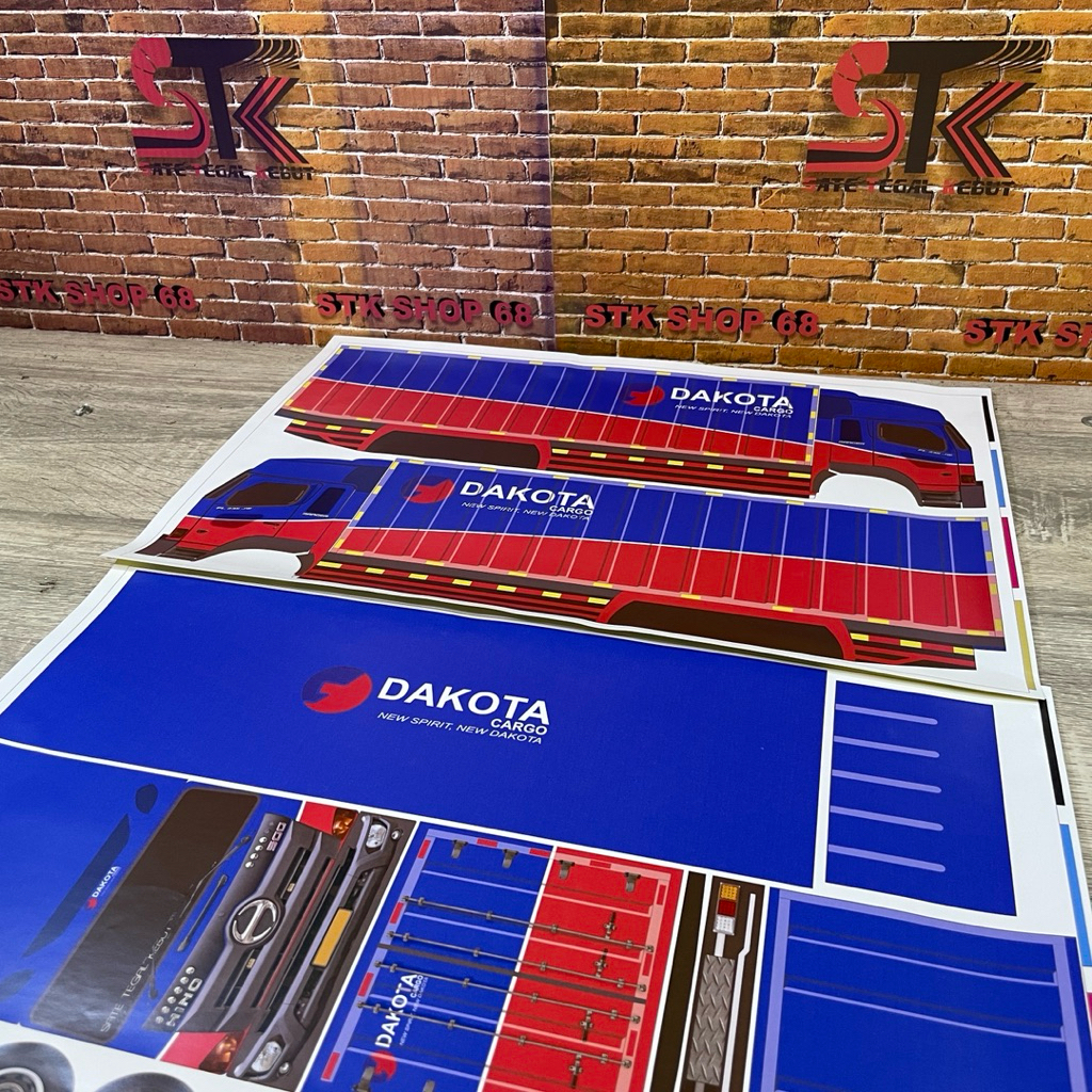 STKSHOP68 Pola Stiker Miniatur TRUK PAKET TRONTON HINO 500 Wingbox DAKOTA CARGO