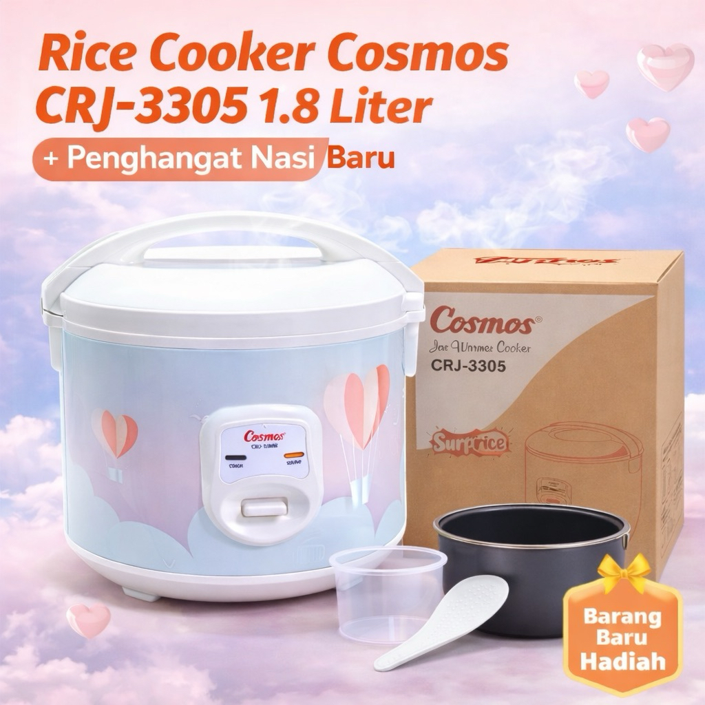 Rice Cooker Cosmos CRJ-3305 1.8L Magic Com + Penghangat Nasi - New (Preloved Gift)
