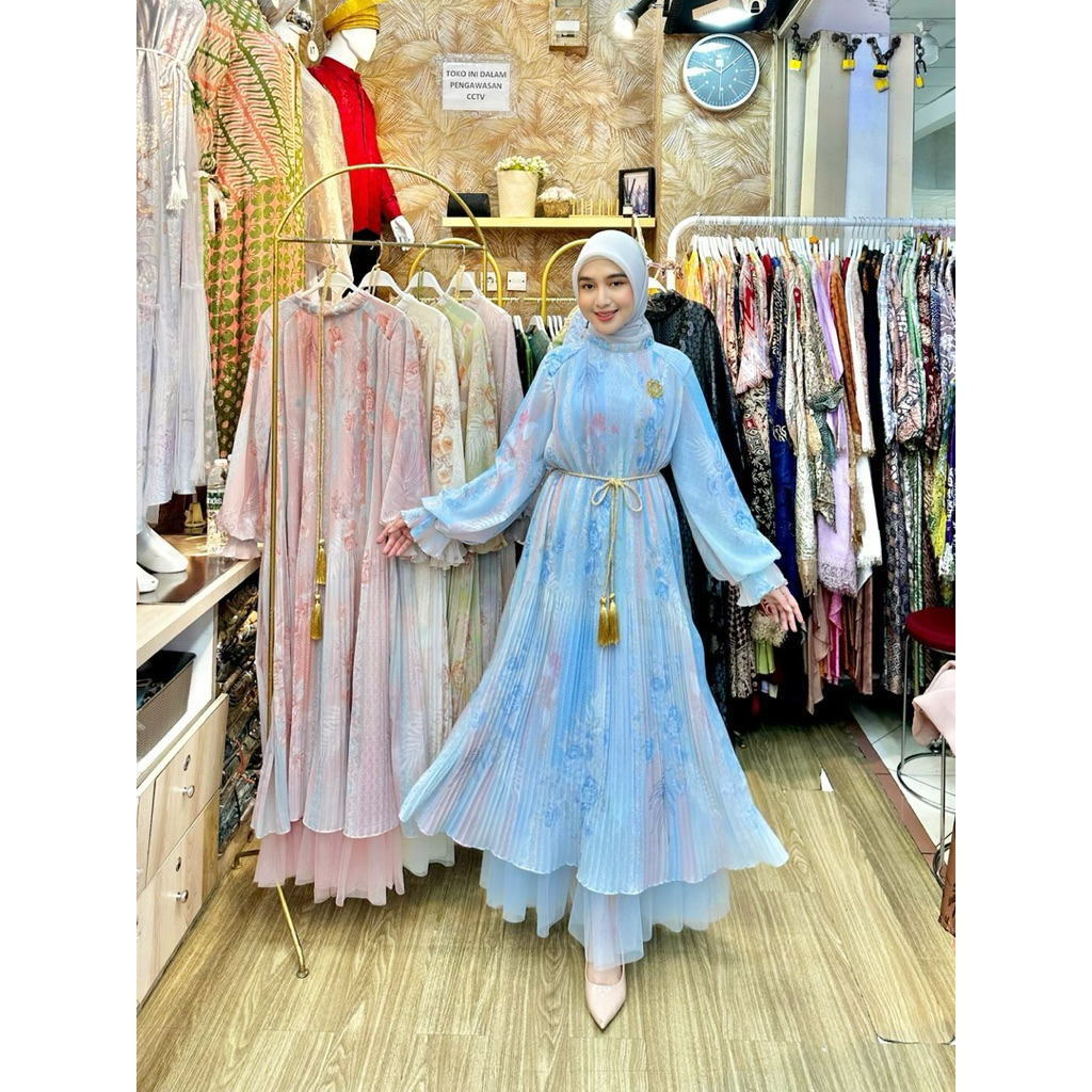 VIOLA DRESS GAMIS PREMIUM TERBARU  | GAMIS CERUTI PLISKET PREMIUM | GAMIS LEBARAN 2026