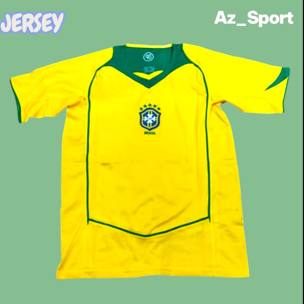 Jersey Bola RETRO Brazil Home Ronaldo Nazario 2004