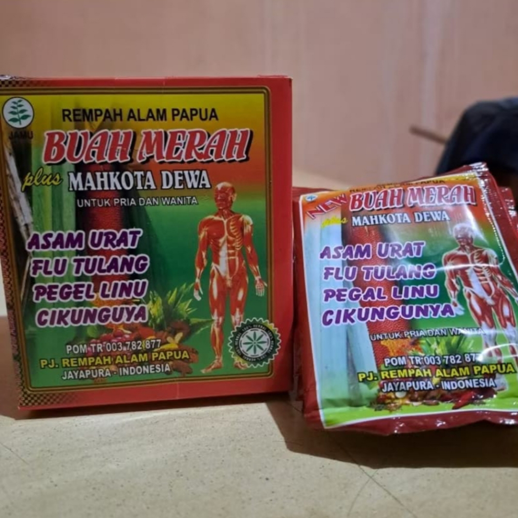 HMJ Buah Merah Mahkota Dewa Original / Buah Merah Papua Asli Serbuk 15 sachet