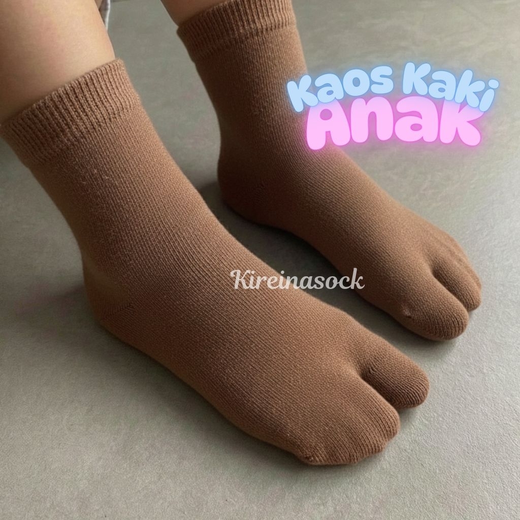 KAOS KAKI ANAK COWOK CEWEK JEMPOL POLOS 5-9 TAHUN TAPAK HITAM NILON SPANDEK