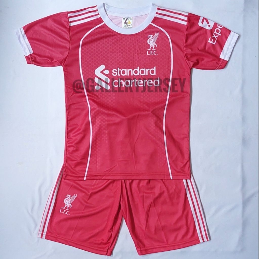 SETELAN BAJU BOLA PRINTING ANAK LIVERPOOL HOME M.SALAH SETELAN JERSEY ANAK ANAK PRINTING LIVERPOOL M