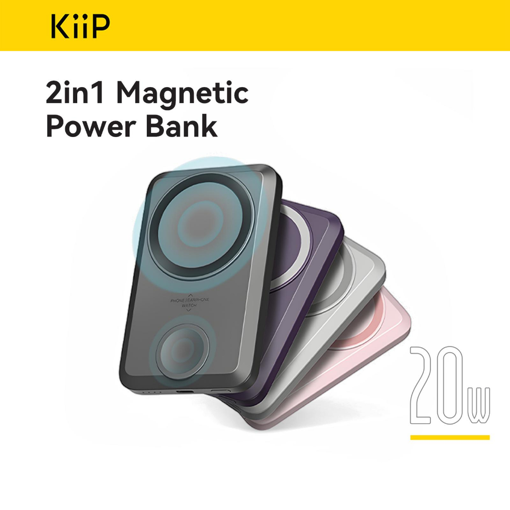 KIIP WIRELESS EW31 POWER BANK 2in1 20W 10000MAH MAGNETIC MAGSAFE FAST CHARGING TYPE C PD POWERBANK E
