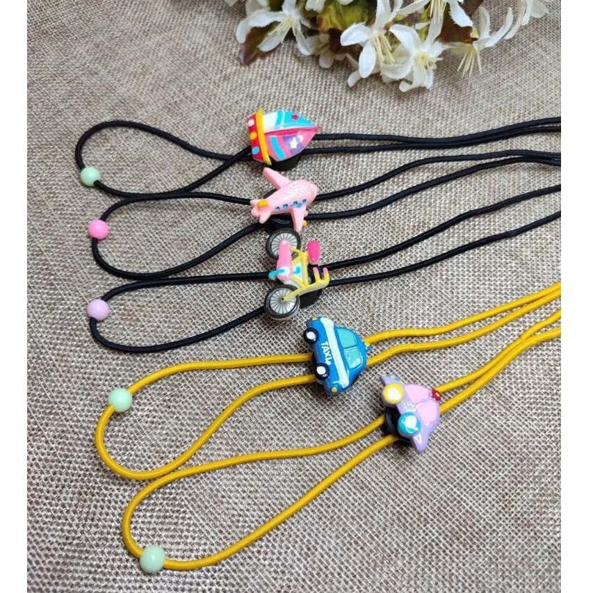 Strap Anak Cowok Cewek Strap Masker Simple Tranportasi Strap Mask Karakter Lucu Strap 2 in 1 Kalung 