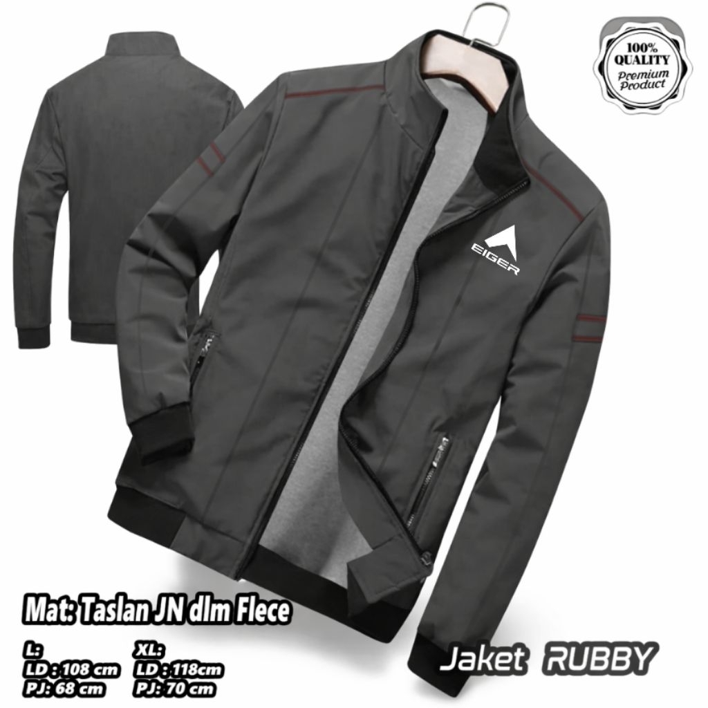 Jaket Parasut Eiger Taslan dalam Flece Jaket windbreaker Ruby Jaket Pria
