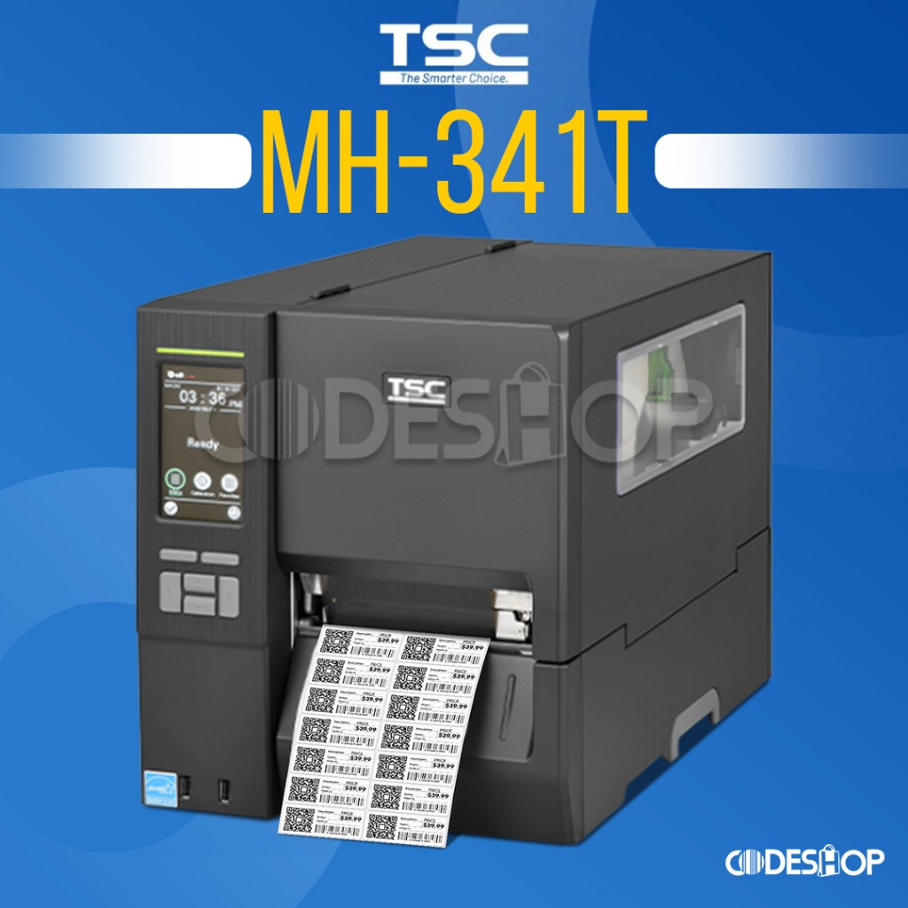 TSC MH341T MH341 Printer Barcode Industrial Cetak Label Direct Thermal Transfer USB Serial LAN