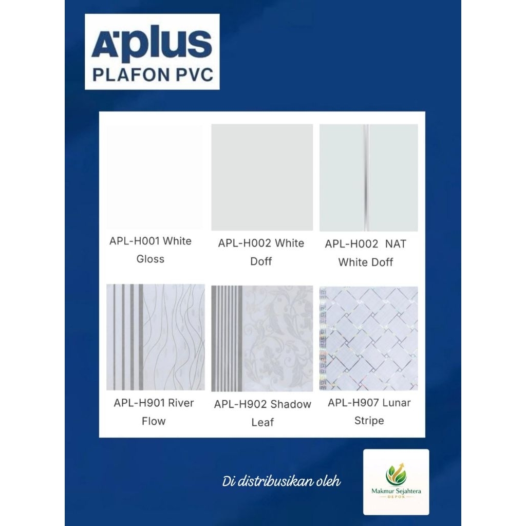 Plafon PVC Murah Putih 4 Meter Aplus 10.000/meter