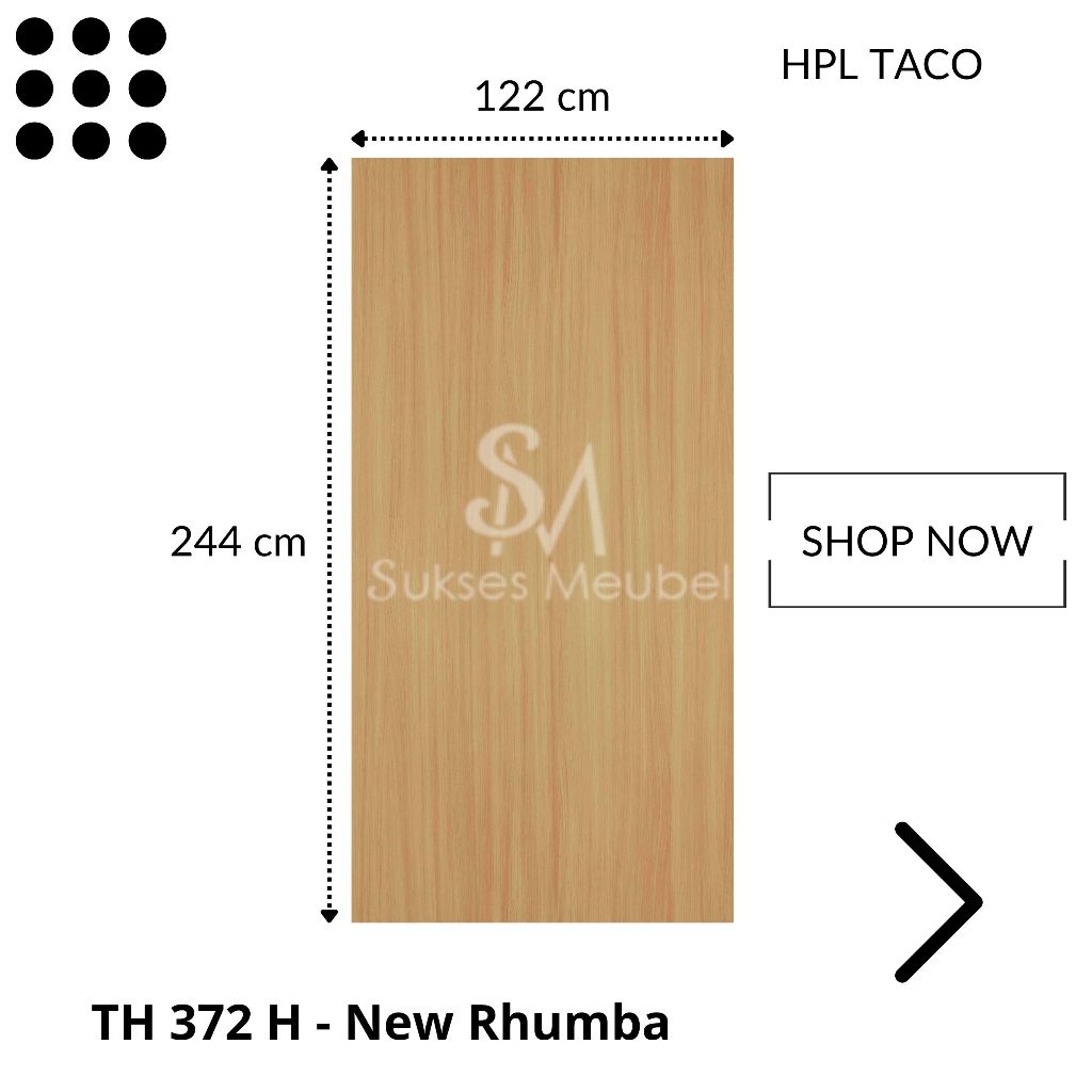 TACO HPL Woodgrain TH 372 H - New Rhumba | Per 1 Lembar Ukuran 122cm x 244cm