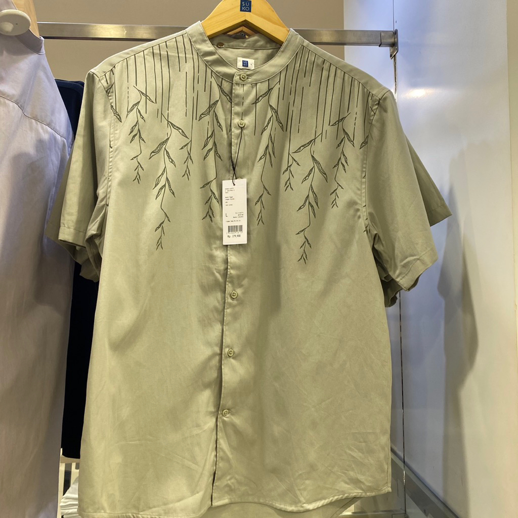 SUKO KEMEJA MUSLIM MOTIF LENGAN PENDEK EDISI LEBARAN MATAHARI