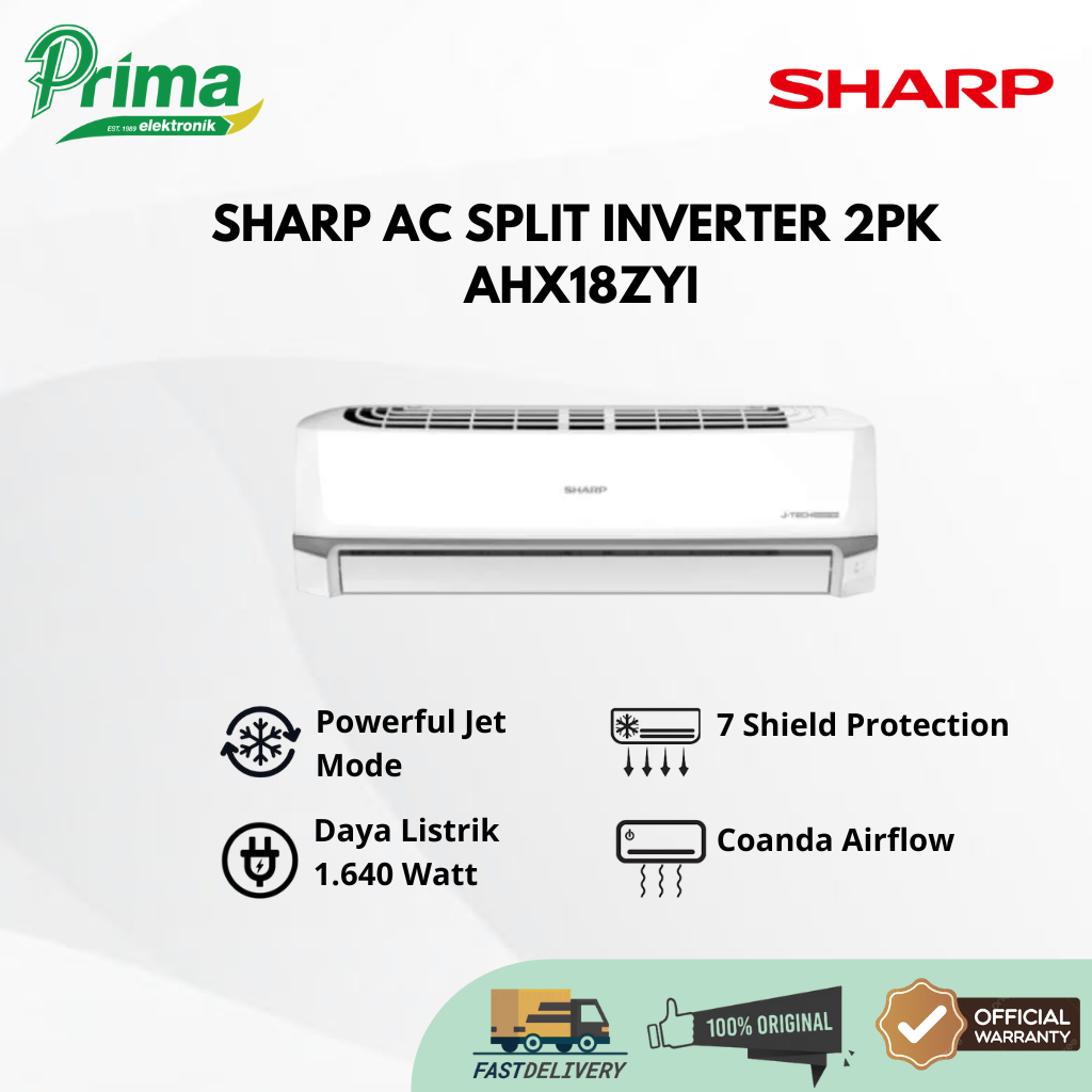 SHARP INDOOR AC SPLIT INVERTER 2PK AHX18ZYI NEW