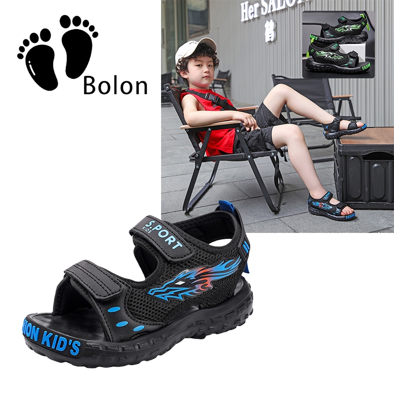 Bolon Sandal Anak Laki-Laki Anti Slip Tahan Aus Sol Karet Tali Kain