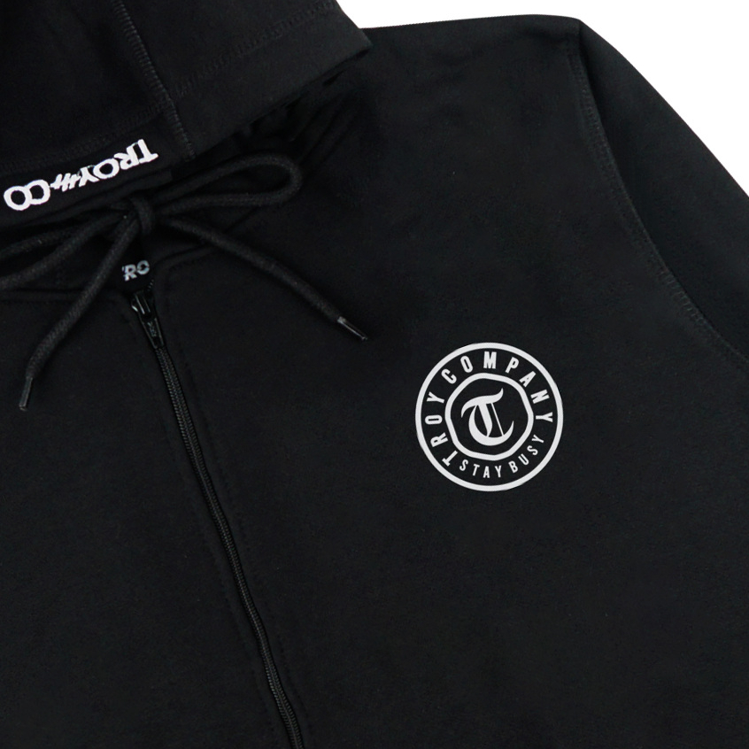 Troy Company Zipper Hoodie Black PIN - Hoodie Zipper Hoodie Hitam ZHD 2614