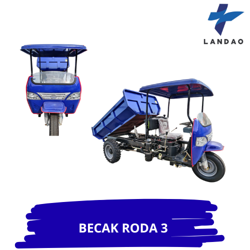 Sepeda Motor Roda Tiga Mesin Diesel Baru dengan Kanopi Unit Ready