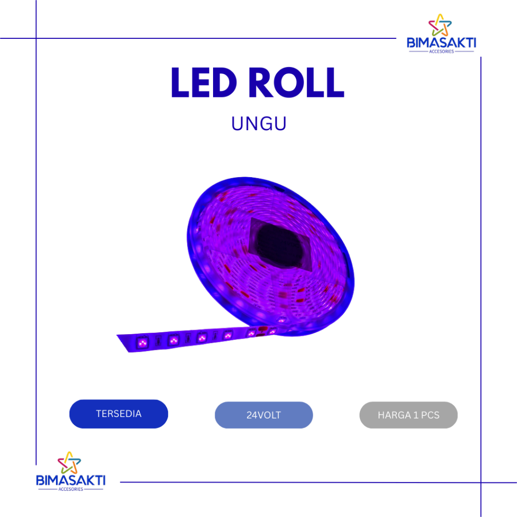 LAMPU STRIP / LED ROLL / LED INTERIOR / LED TANGGA UNGU / PURPLE / PINK